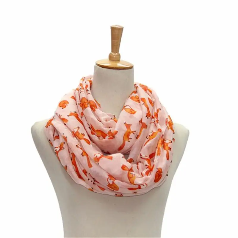  Women Ladies Fox Pattern Print Voile Wrap Shawl handkerchief women's scarves handkerchief hijab scarf 40FE277