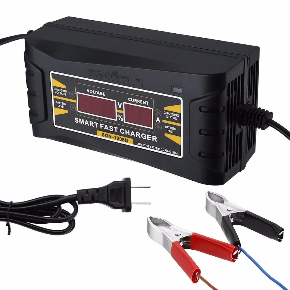 Full Automatic 6A 12V Car Battery Charger 110V to 220V Intelligent Fast