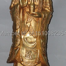 4" Клеймо Китай Бронза Свинка Станция Лотоса Кван-инь Шакьямуни Архат Ваза Статуя