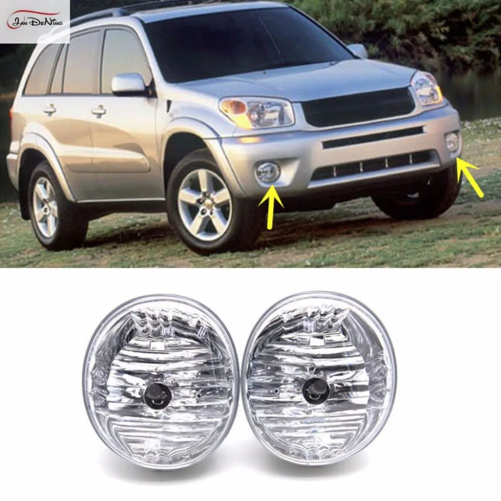 JanDeNing Car Fog Lights For 2004 2005 Toyota RAV4 Halogen bulb 9006