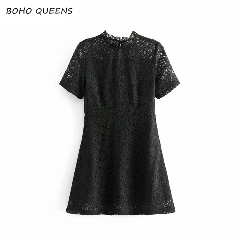 

Boho Chic women floral emberoidery beach Bohemian white lace mini dress Ladies turtleneck Tassel Summer vintage dress vestidos