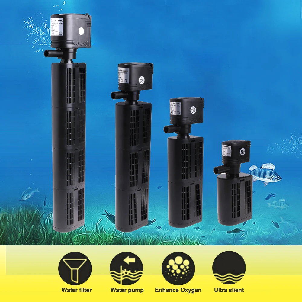 

3 in 1 Fish Tank Aquarium Filter Pump Submersible Air Pump Air Increase Aquarium Internal Filter Pump 12/18/25/35W