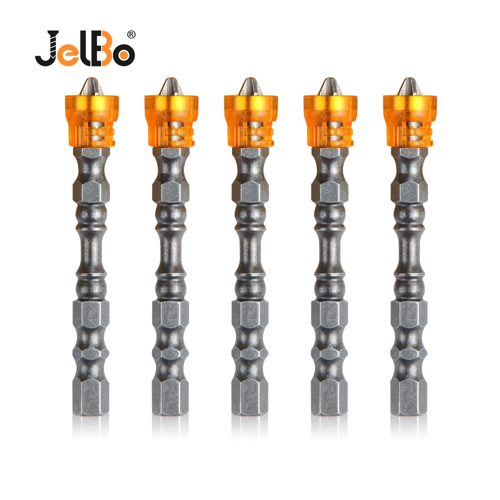

JelBo 5PCS 10.4mm Magnetic Head Single Head Cross Bit Screwdriver Bit Anti-slip Hardness Electric Screw Driver Set