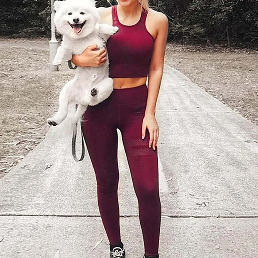 

Women Tracksuit sport Suit Gym Pad Yoga Sets 2 Pieces Women Sportwear Yoga Set Fitness Sportwear Workout Set Fitness Yoga Wear