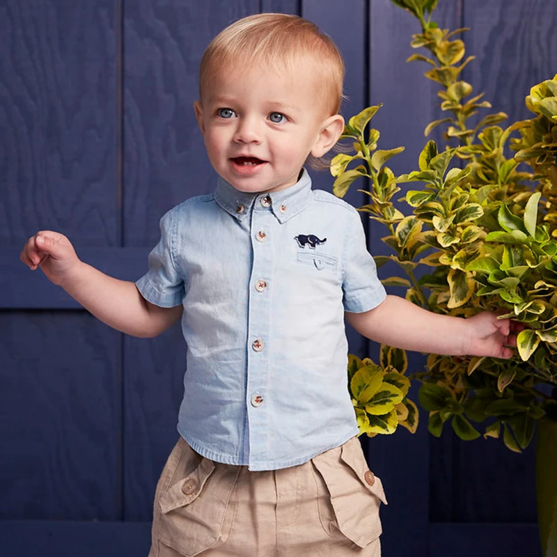 Brand 2017 Summer child boy clothing kid baby boy denim shirts short