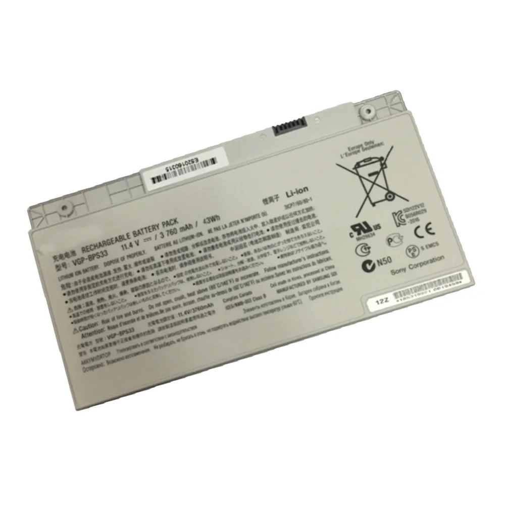 11.4V 43WH 3760mah New Original VGP-BPS33 Laptop Battery For SONY VAIO SVT-14 SVT-15 T14 T15 BPS33 