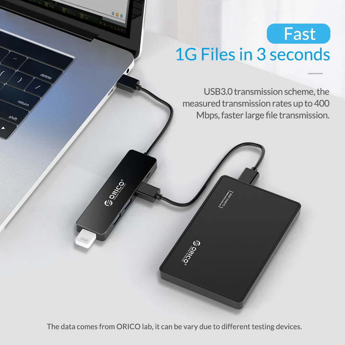 ORICO USB3.0 концентратор 5 Гбит/с 4 порта Мульти USB разветвитель OTG адаптер с интерфейсом питания для ПК MacBook ноутбук планшет компьютер