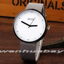 Moda Mens Watch Branco Round Dial Caixa de Aço Inoxidável Analógico Mulheres Relógios Das Mulheres Dos Homens de Pulso de Quartzo Presentes Relogio feminino