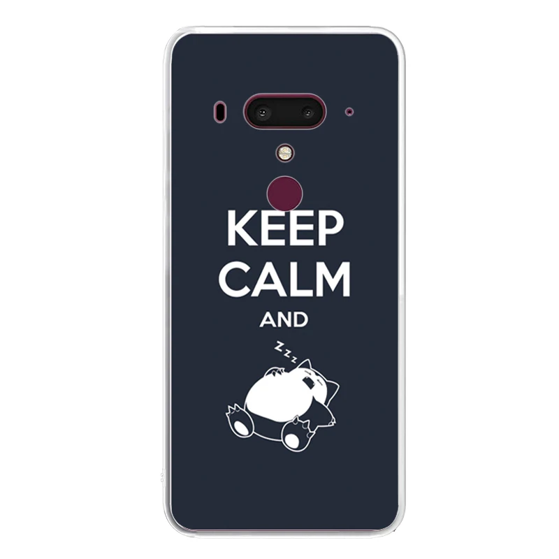 

Soft Silicone Clear TPU Case for HTC U19E U19 Plus U12 Life Desire 12 Plus Durable Keep Calm and Carry On Cover