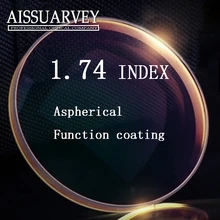1,74 индекс Асферические прозрачные линзы Cr-39 антибликовые Анти-Царапины анти-отражение близорукость класс A Высокое качество зеленое покрытие тонкий