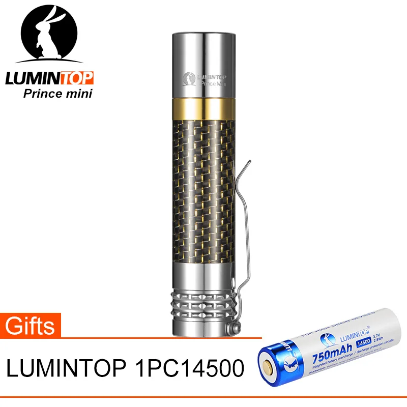 

LUMINTOP Prince MINI Powerful LED Flashlight Waterproof Torch CREE XP-L HD With Premium Carbon Fiber Material