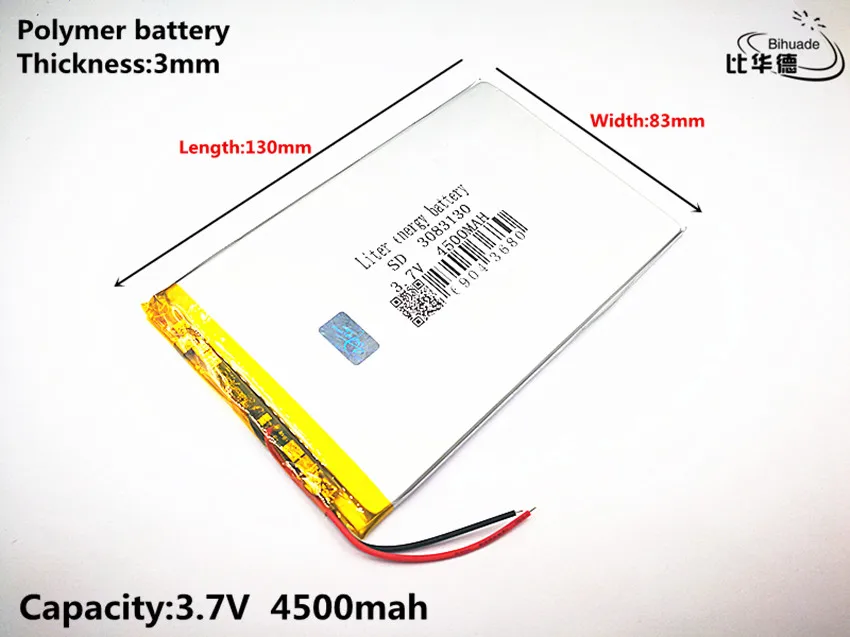 Литиевая батарея 3,7 V, 4500 mAH 3083130 полимер литий-ионный/литий-ионный аккумулятор для планшетных ПК 7 дюймов 8 дюймов 9 дюймов, mp3, mp4