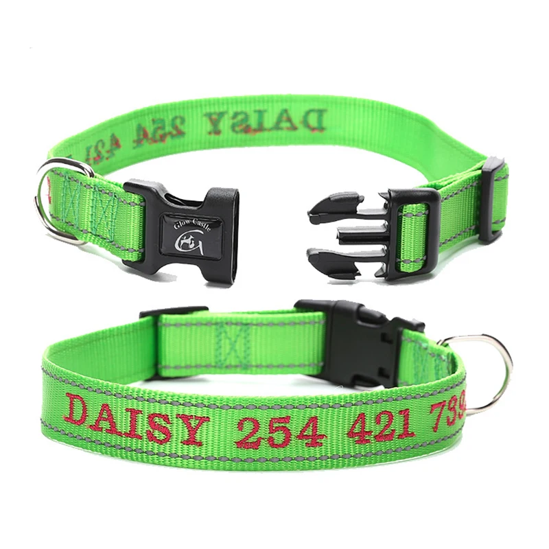  Personalized Dog Collar, Custom Embroidered Pet Name and Phone  Number 4 Adjustable Sizes X-Small Small Medium Large Quick Release Buckle  and D-Ring : Pet Supplies