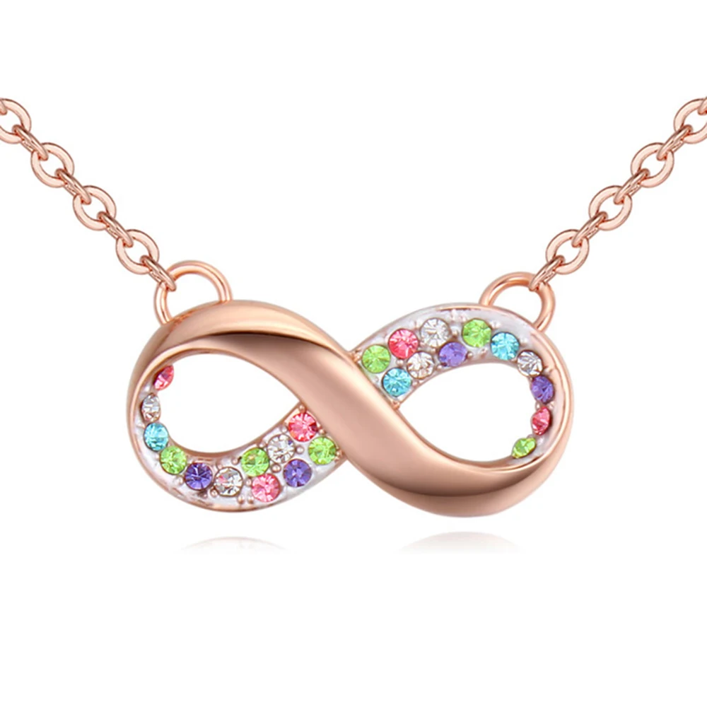 

2017 new charming letter 8 necklace with quality czech crystal good for mother's day gift wholesale bijoux