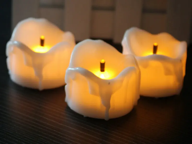 

240pcs/lot Flameless LED Tea Light Candle w/Timer Burnt wick melted dipped Wax Battery Operated tealight Wedding Xmas Home Decor