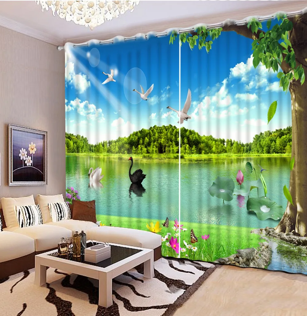 

Photo custom any size curtains living room window landscape 3d curtains bedroom blackout curtains