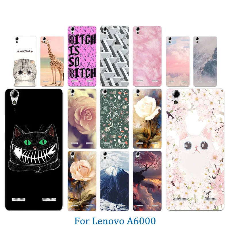 Мягкий силиконовый чехол для телефона с животным узором Lenovo A6010 и A6000 задняя
