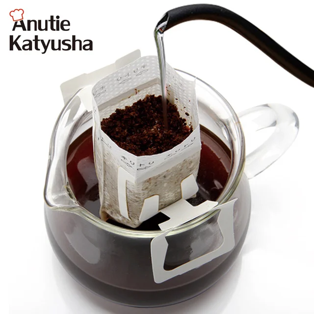 Special Offers 50Pcs/lot Drip Coffee Filter Bags Portable Hanging Cup Coffee Filters Paper Ear Style Filters Home Office Traval Useful Tools