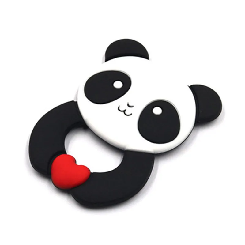 

Baby 1Pc Teethers Cartoon Panda Shape Food Grade Silicone Teether Baby Teething Toys Infant Chew Tooth Detachable Pacifier Chain