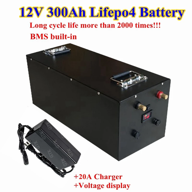 12V 300Ah 400Ah Lifepo4 литиевая батарея с BMS для RV caravan солнечная система яхты AGV панель