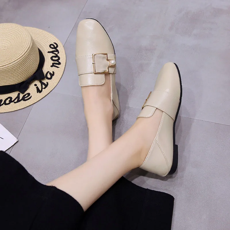 

Women Flats Square Toe Slip on Flat Shoes Woman Loafers Shallow Boat Shoes Female Ladies Shoes
