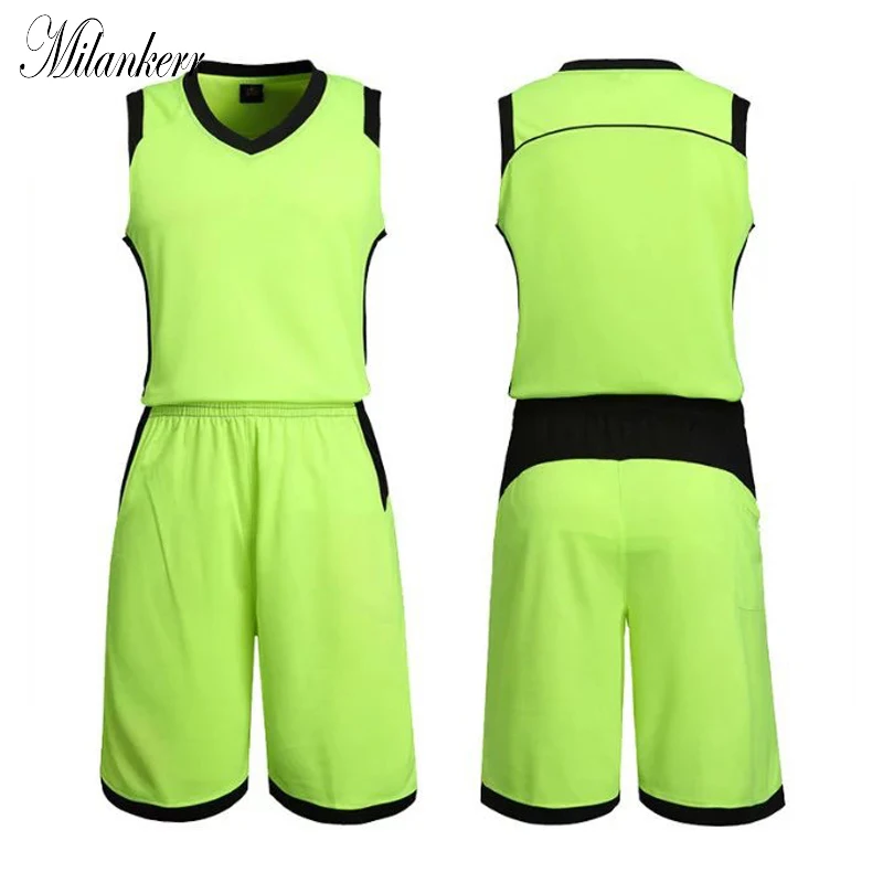 Blank Basketball Tracksuit for Men Breathable Quick dry Sports Suit