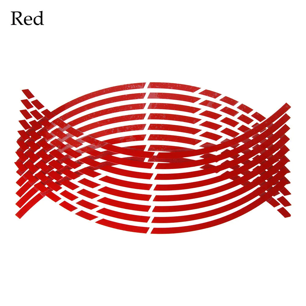 16 полосок, персональные наклейки на колеса мотоцикла, колеса автомобиля, шины, полоски, светоотражающие ободные ленты, наклейки на мотоцикл, Автомобильные украшения, аксессуары - Цвет: red