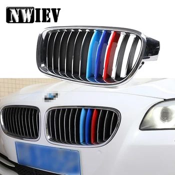 

NWIEV 3D Car Stickers For BMW M E39 E60 F10 F07 G30 5 series GT Front Grille Trim Sport Trim Cover Motorsport Power Performance