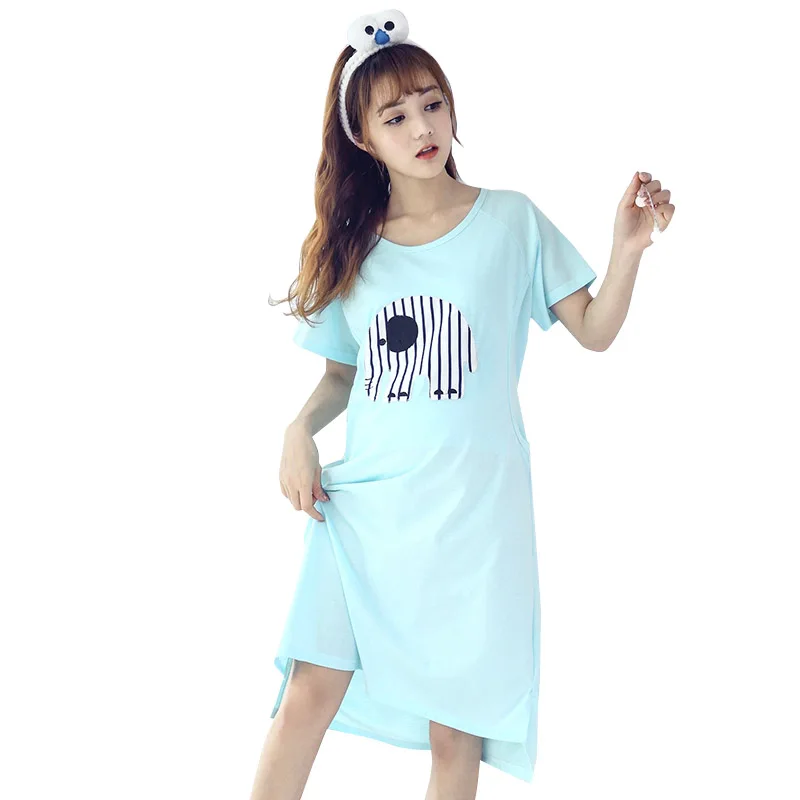 Maternity pajama sleepwear nursing nightwear for pregnant women nightdress maternity breastfeeding nightgown pregnancy sleepwear
