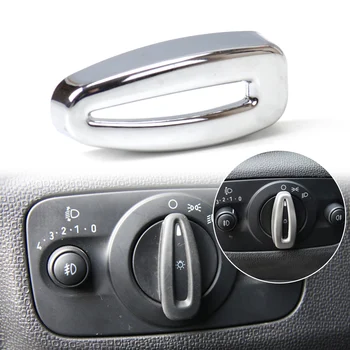 

DWCX car-styling 1pc Chrome Interior Headlight Lamp Switch Trim Switch Knob Cover for Ford Fiesta Ecosport 2009 - 2013 2014 2015