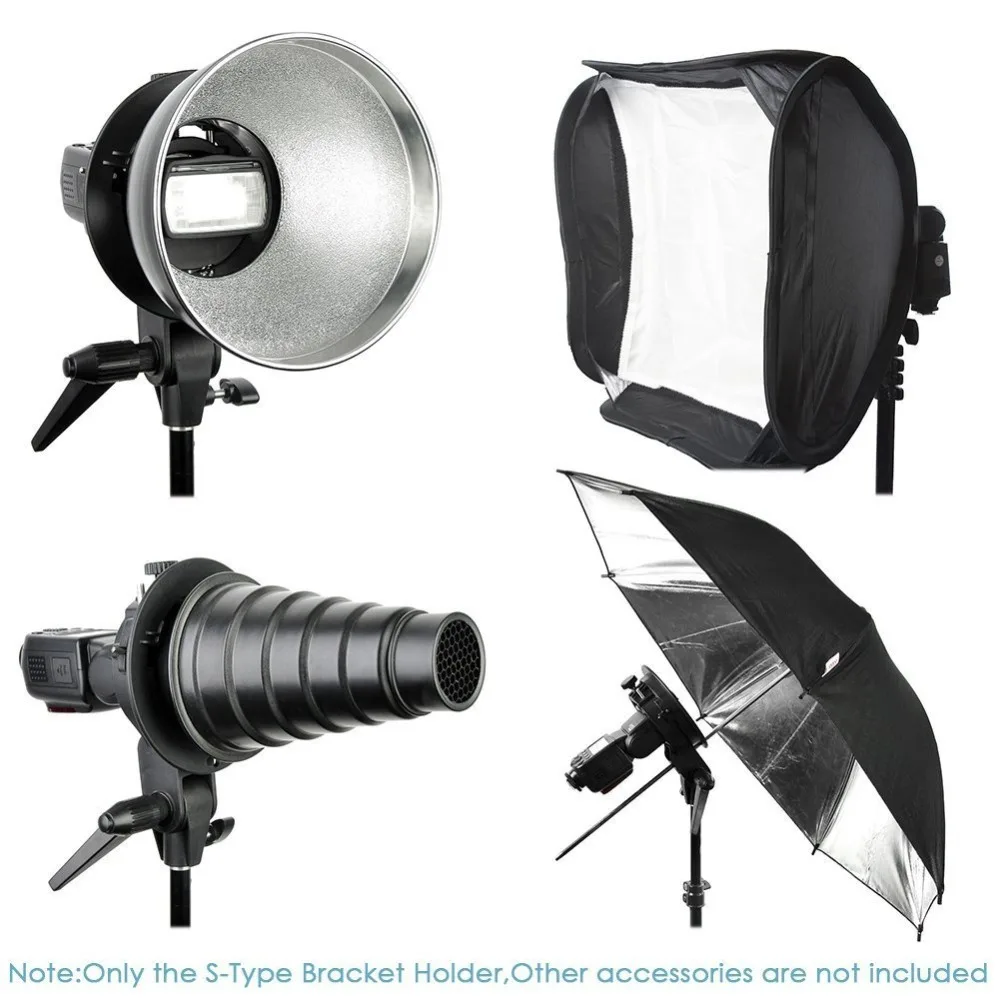 Neewer s образный держатель кронштейна с креплением Bowens для вспышки Speedlite Snoot Softbox Beauty