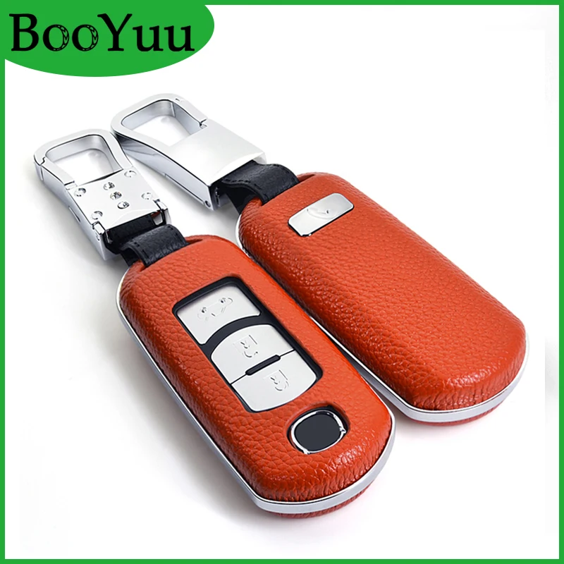 

BooYuu 6Colors Cowhide key Car key shell key case key Cover For Mazda 3 4 5 8 CX-4 CX-5 CX-7 CX4 CX5 CX7 Atenza Axela