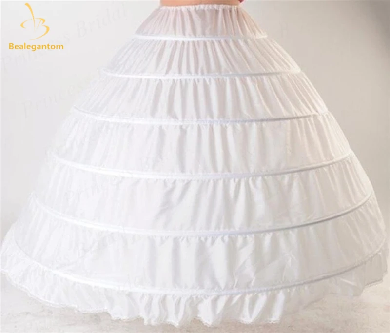 

New Ball Gown Bigger 6 Hoops Petticoat White Bridal For Wedding Dresses Quinceanera Dresses Crinoline Underskirt QA995