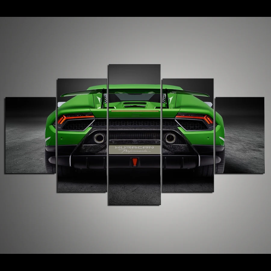 Drop Shipping HD 5 panel Canvas Art Car painting Wall Art Poster