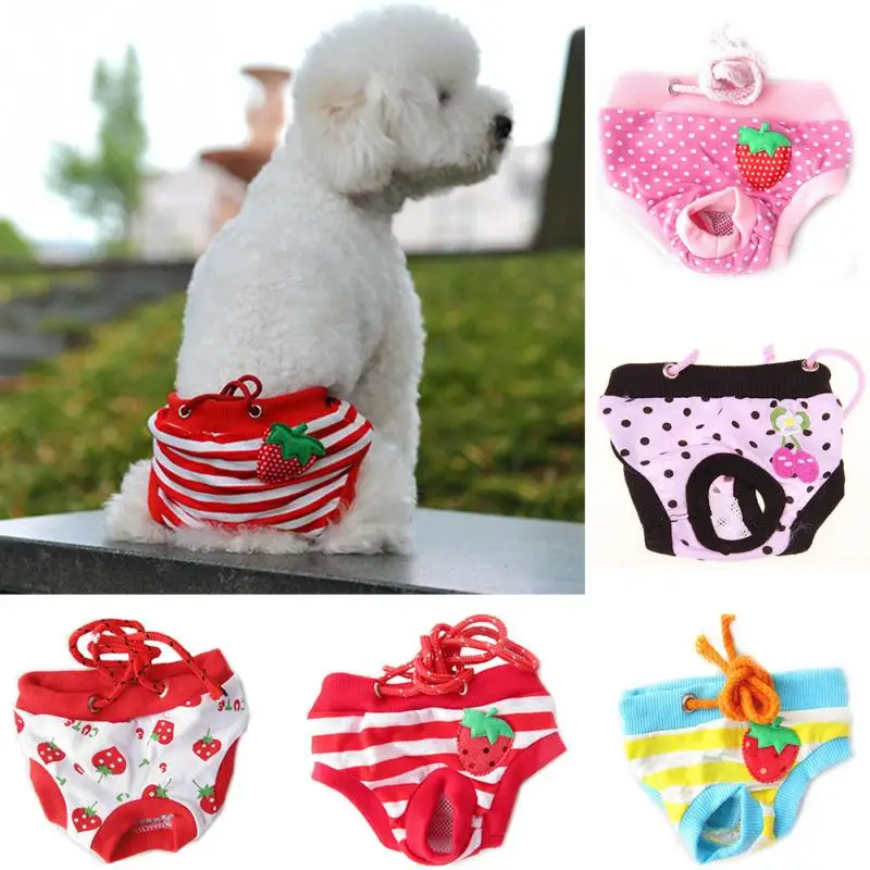 

New Hot Selling Pet Dog Cute Carton Striped Underwea Diaper Pants Physical Pant Sanitary Underwear Dog Sanitary Pants