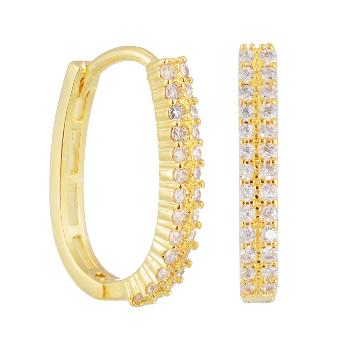Wedding Crystal Rhinestone Hoop Earring For Women Charm Jewelry Shellhard Female Fashion Gold Color Pierced Earring femme bijoux