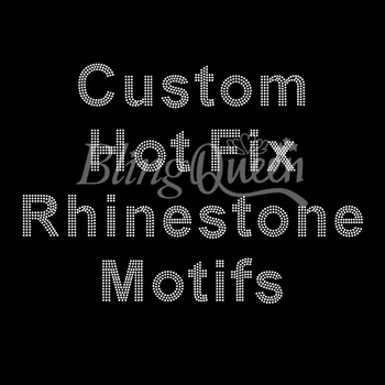 

BlingQueen 25PCS/LOT Custom Hot Fix Rhinestone Motifs Iron On Transfers
