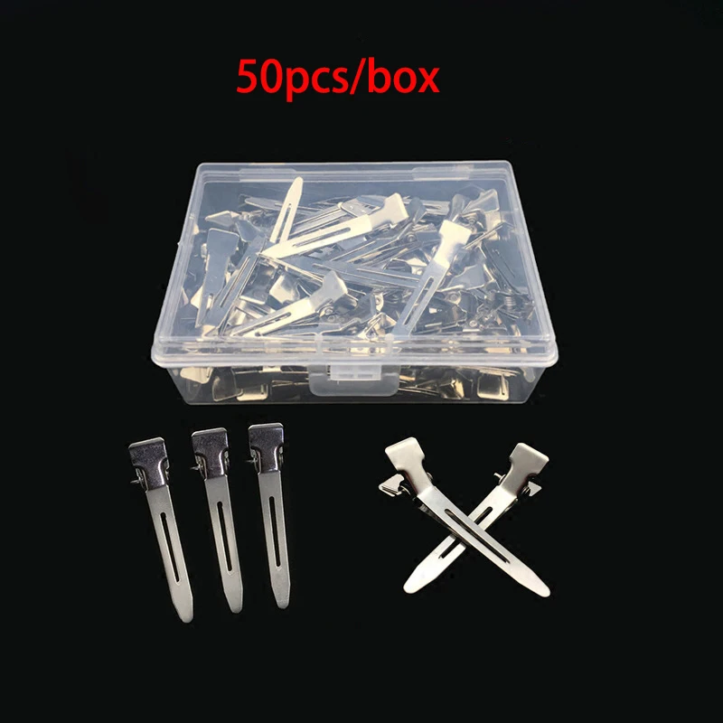 

50pcs Hair curling clip small perm duck mouth hair clips zonal positioning professional hand-push ripple flat mouth hairpins