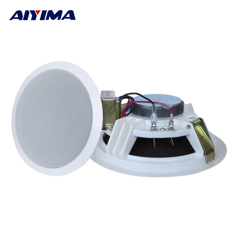

Aiyima 1PC 5inch Ceiling Wall Audio Speaker 3W/6W Ceiling Radio Speakers Background Music Public Broadcasting System Loudspeaker
