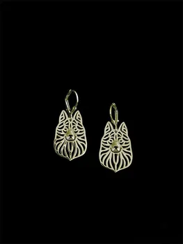 

Wholesale Trendy Cute Schipperke Drop Earrings Silver Color Plated Animal Dog Earrings For Women From India Gift Aros 12pcs/lot