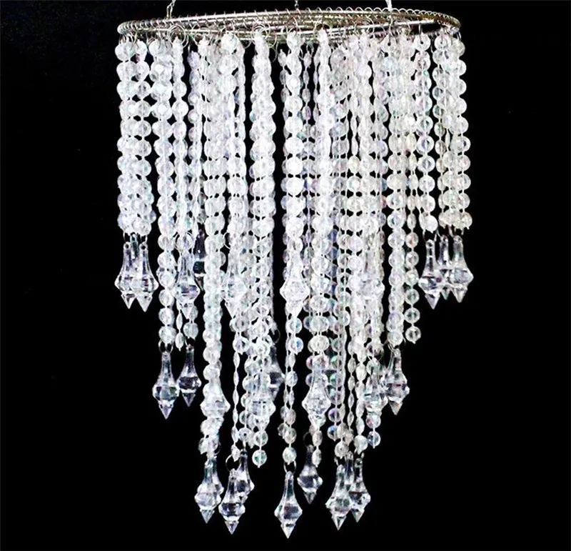 

12pcs/lot Hanging Pendant Diamond Chandelier Acrylic Crystal Beads Home DIY Wedding Party Craft Decoration