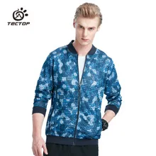 TECTOP/для прогулок для мужчин и женщин с камуфляжным принтом вязание куртка дышащий ветрозащитный Длинные рукава Бейсбольным воротником Походное пальто
