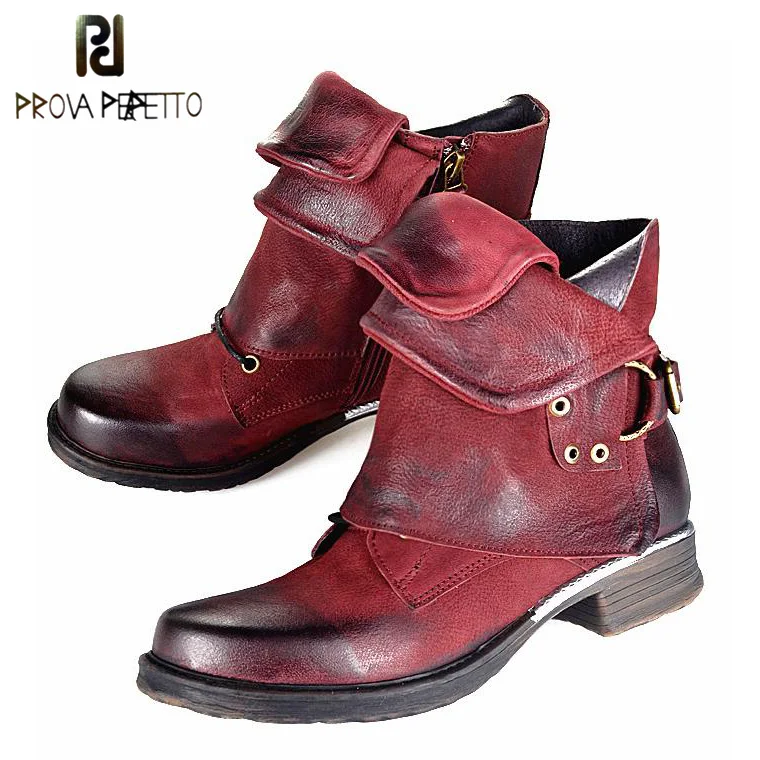 Prova Perfetto New Fashion Women Martin Boots Retro Flat Bottomed Female Knight Short Ankle Boots Punk Style Gladiator Boots Prova Perfetto New Fashion Women Martin Boots Retro Flat Bottomed Female Knight Short Ankle Boots Punk Style Gladiator Boots
