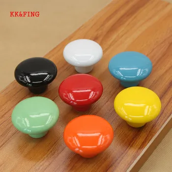 KKFING Color Round Furniture Ceramic Knobs Cabinet Drawer Closet Cupboard Handles Modern Kitchen Handle Furniture Hardware