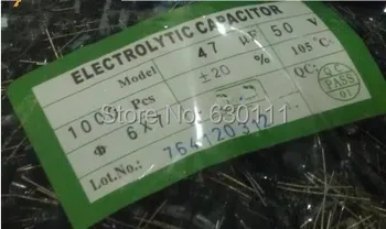 

Free shipping 1000pcs 47UF 50V 105C 6*7mm Aluminum Electrolytic Capacitor 50V47UF