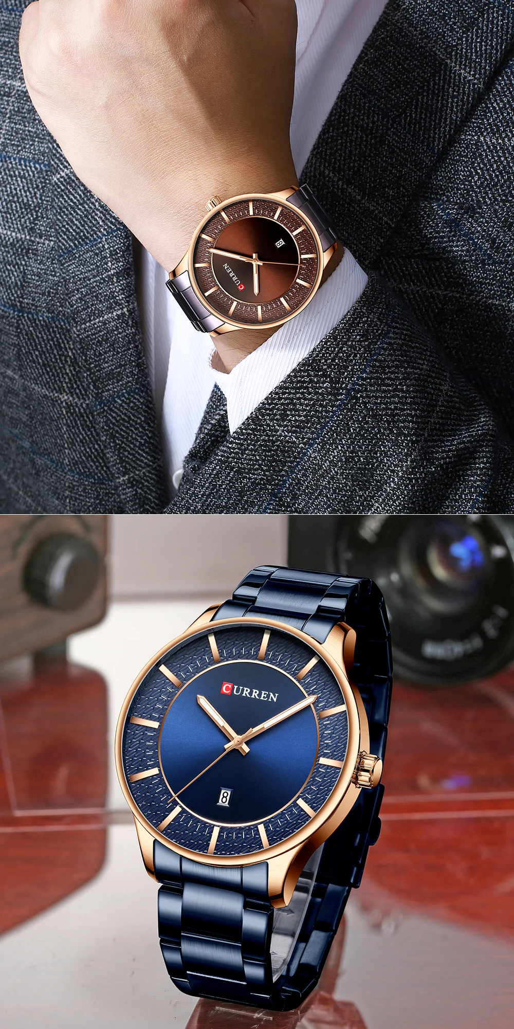 Топ Элитный бренд Curren Мужские s часы Новая мода кварцевые мужские часы Бизнес водонепроницаемые наручные мужские часы Relogio Masculino