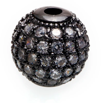 AB02C(8MM)-black Бусины для изготовления ювелирных изделий Кристалл CZ Геометрическая Корона Леопард шлем Череп Круглые бусины для изготовления ювелирных изделий DIY браслет - Цвет: AB02C(8MM)-black