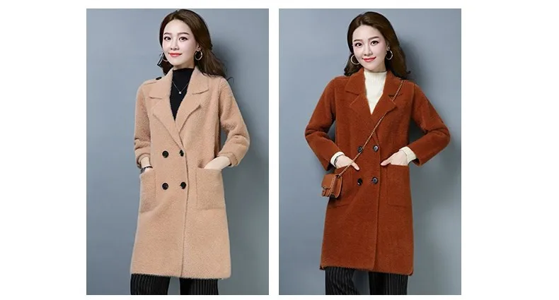 XJXKS abrigos mujer invierno, Новое поступление, женские шерстяные пальто с карманами, зимнее женское кашемировое пальто