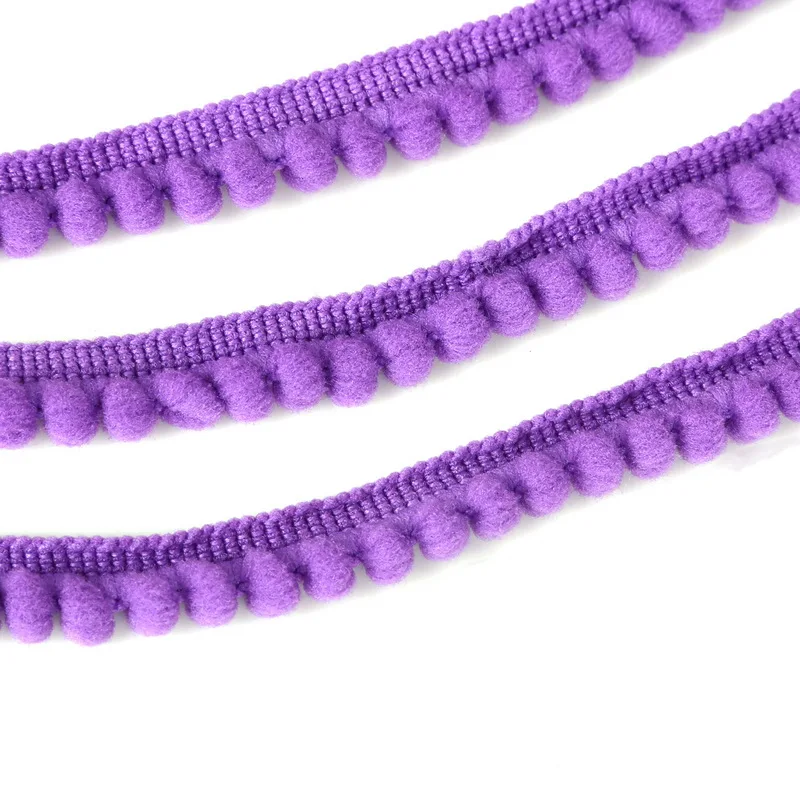 Vibrant Pom Pom Trim Fringe Ribbon for Crafts and Sewing - 5 Yards