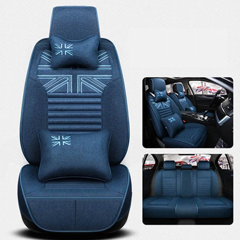

Front+back Flax Universal Car Seat Cover for toyota All models toyota rav4 toyota corolla chr land cruiser prado premio camry